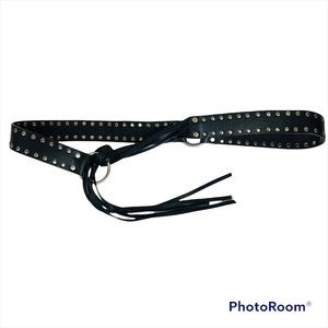 Steve Madden Leather Fringe Tassel Belt